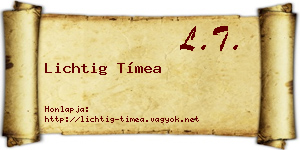 Lichtig Tímea névjegykártya